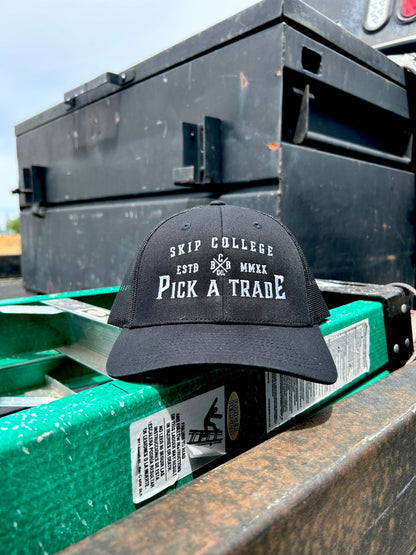 Skip College Pick a Trade Curve Bill SnapBack Hat