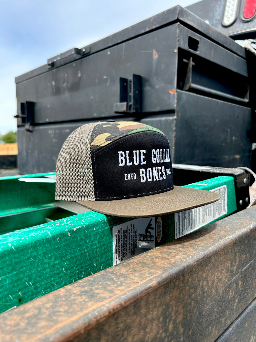 Blue Collar Bones 7 Panel Hat