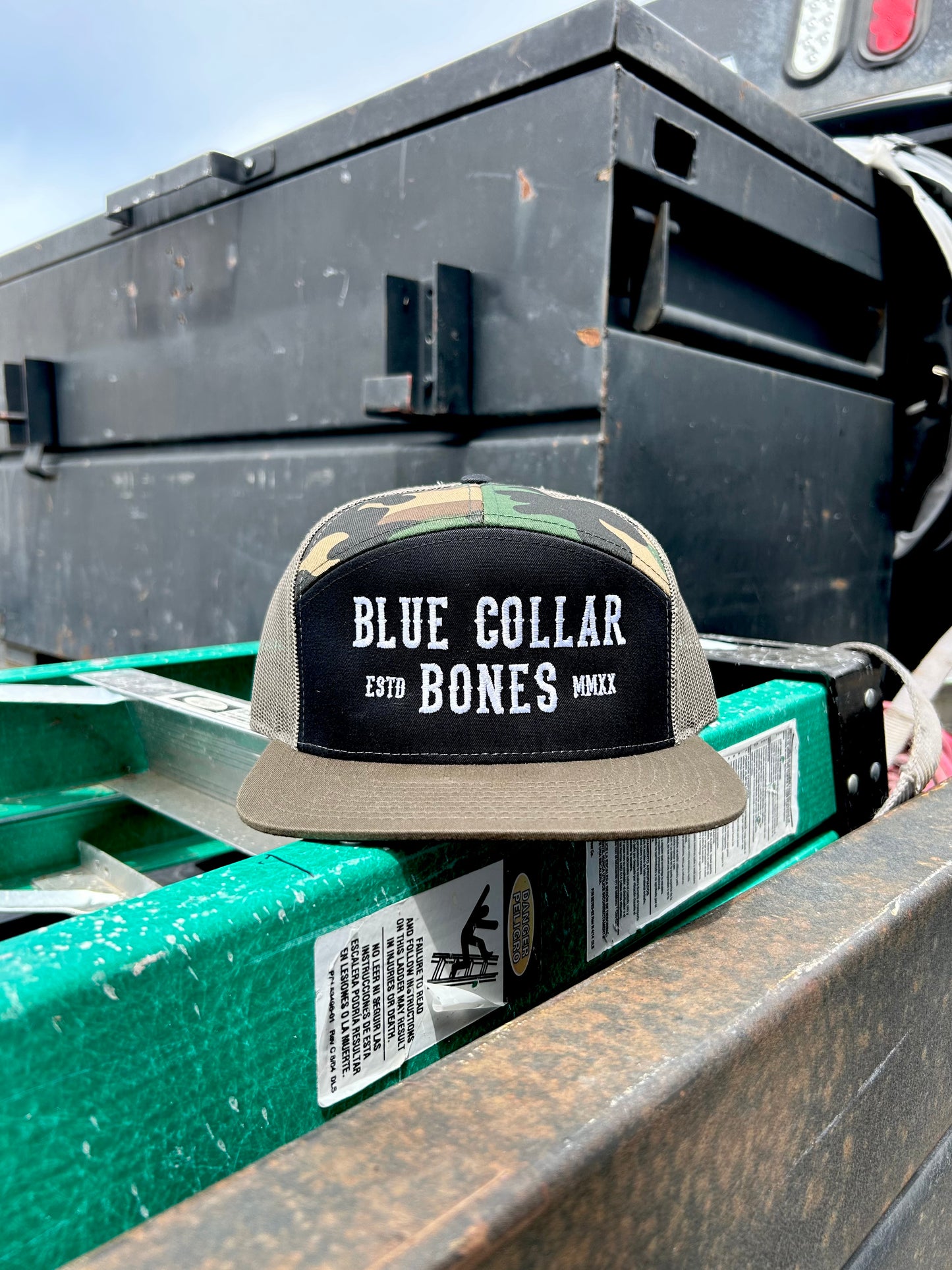 Blue Collar Bones 7 Panel Hat