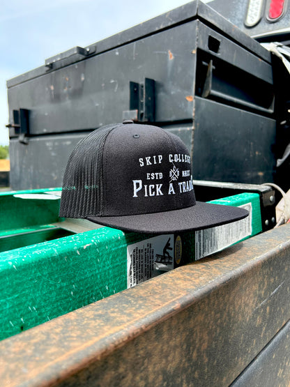 Skip College Flat Bill Trucker Hat